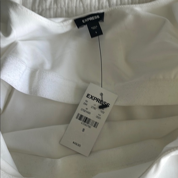 Express White Fit and Flare Mini Dress - Picture 3 of 5